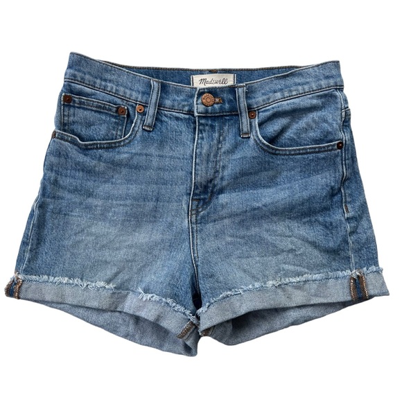 Madewell Pants - Madewell Women’s Sz. 25 Light Wash Denim High Rise Fringe Cuff Jean Shorts F1607